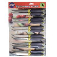 Нож кухонный №3 с зубчиками 5 ручка пластик лист12 шт/уп 5 лист, (06,04)