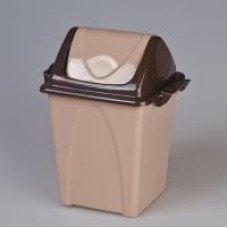 Ведро для мусора Премиум, 14.5 л, бежево-коричневый, пластик, артикул Т166