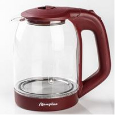 Чайник электрический, МАТРЕНА МА-006 вишневый, 1500Вт, 1.8л, диск, термостойкое стекло (005415)