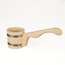 Ковш бондарный деревянный (Липа) с горизонтальной ручкой 0,5 л TM ”Бацькина баня”