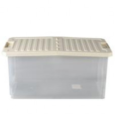Ящик для хранения Rambai 12л, 402х250х185 мм с откидной крышкой (светло-бежевый)