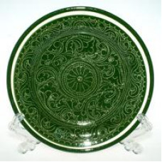 Тарелка 17 см керамика зелёная