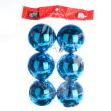 Новогоднее украшение, елочное шары 8см, голубой уп6шт, 3L8602-1