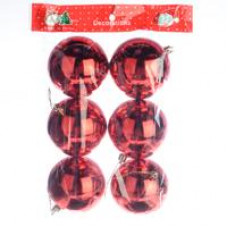 Новогоднее украшение, елочное шары 8см, красный уп6шт, 3L8602-3