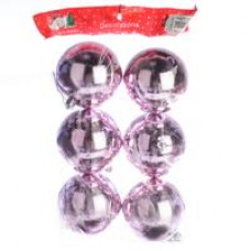 Новогоднее украшение, елочное шары 8см, розовый уп6шт, 3L8602-4