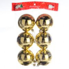 Новогоднее украшение, елочное шары 8см, золотой уп6шт, 3L8602-5