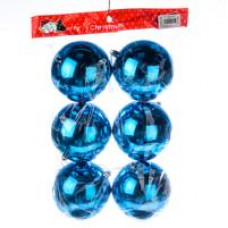 Новогоднее украшение, елочное шары 10см, голубой уп6шт, 3L10603-1 №14