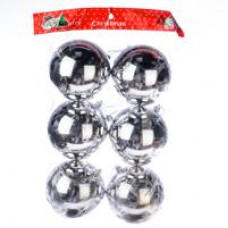 Новогоднее украшение, елочное шары 10см, серебро уп6шт, 3L10603-2 №15