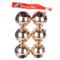Новогоднее украшение, елочное шары 10см, бронзовый уп6шт, 3L10603-6 №21