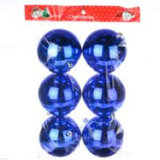Новогоднее украшение, елочное шары 10см, синий уп6шт, 3L10603-7 №26