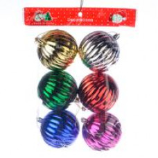 Новогоднее украшение, елочное шары 8см, цветные уп6шт, 3L8602 №20
