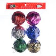 Новогоднее украшение, елочное шары 8см, цветные уп6шт, 3L8608