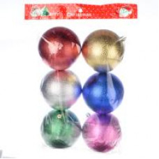 Новогоднее украшение, елочное шары 10см, цветные уп6шт, 3L10627 №27