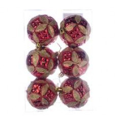 Новогоднее украшение, елочное шары 8см, цветные в коробке уп6шт, WA23029 №1