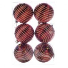 Новогоднее украшение, елочное шары 8см, цветные в коробке уп6шт, WA23033 №3