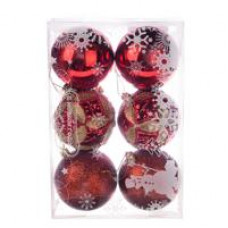Новогоднее украшение, елочное шары 8см, цветные в коробке уп6шт, WA23128 №5