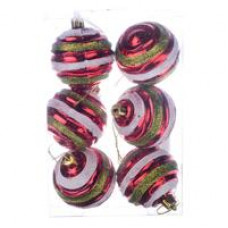 Новогоднее украшение, елочное шары 6см, цветные в коробке уп6шт, 23ES06V-107 №8