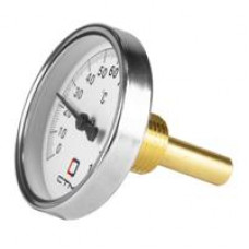 Термометр биметаллический d 63мм, с погружной гильзой, измерение до +120°С СТМ