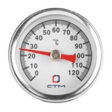 Термометр биметаллический d 40мм, с погружной гильзой, измерение до +120°С СТМ
