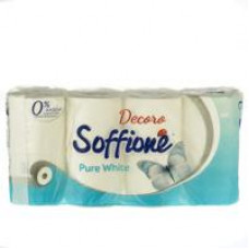 Бумага туалетная Soffione Pure White, двухслойная, 8 рулонов