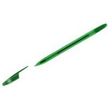 Ручка шариковая СТАММ 555 зеленая, 0,7мм, тонированный корпус