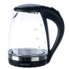 Чайник электрический, Energy E-279 черный, 2200Вт, 1.5л, диск, стекло/пластик (164083)