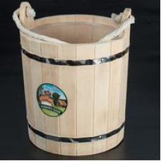Ведро деревянное (Липа) с пластиковой вставкой 13 л TM ”Бацькина баня”